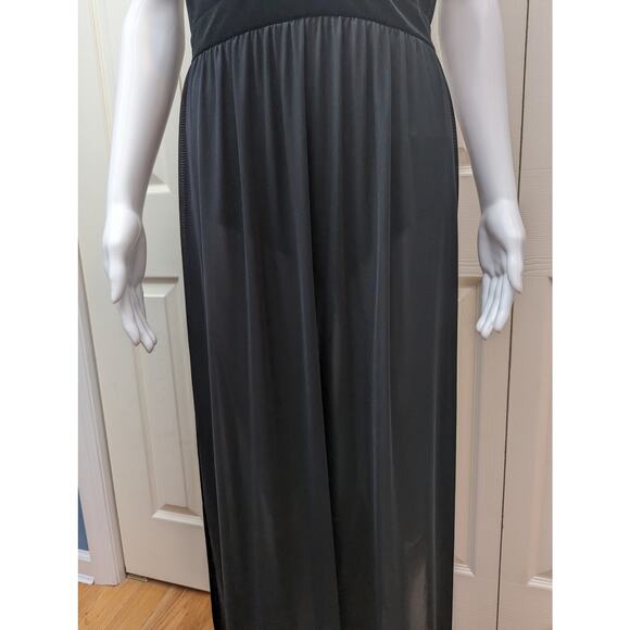 Express Dress Maxi Thigh Slit Lace Holiday Party Wedding Guest Witchy Goth NYE - Picture 15 of 16